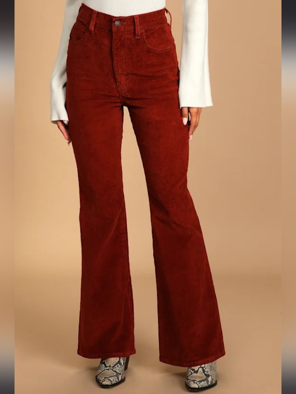 Levi's 70s High Corduroy Flare Pants Rust Premium